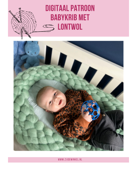 Voorblad van het digitale patroon - babykrib van lontwol