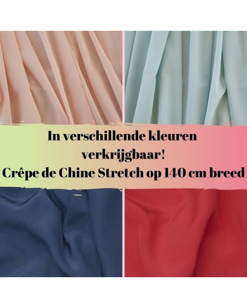 In diverse kleuren verkrijgbaar crepe de chine stretch