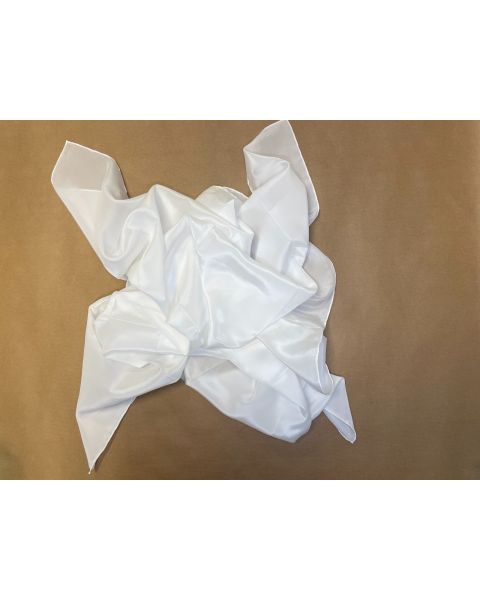 Crepe de Chine 10 sjaal, vierkant, 90 x 90 cm, 100% zijde in natuurwit. 