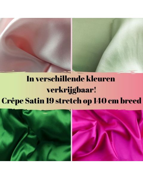 In diverse kleuren verkrijgbaar crepe satin 19 stretch