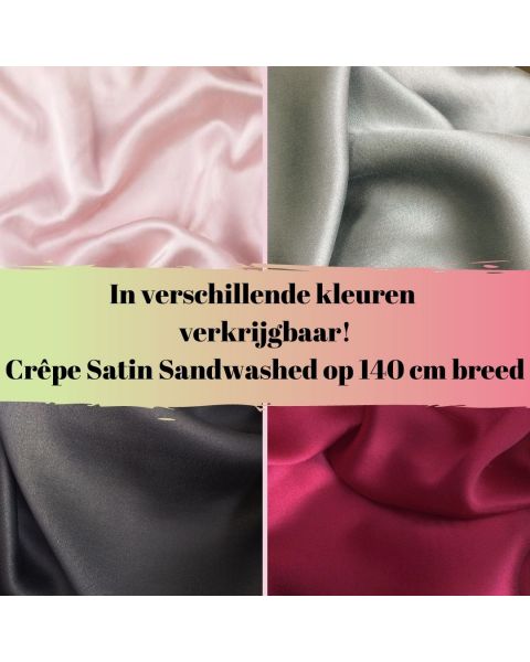 In diverse kleuren verkrijgbaar crepe satin sandwashed