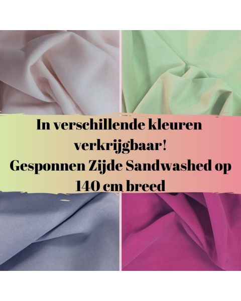 Gesponnen Zijde Sandwashed / Kleur / 140 cm breed