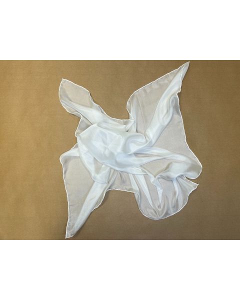 Pongee 5 sjaal, vierkant 55 x 55 cm, 100% zijde in natuurwit. 