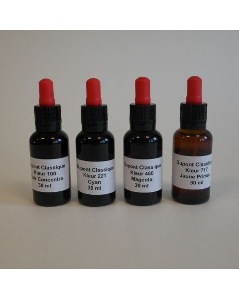 4 x Pipetflesje 30 ml Dupont Zijdeverf Primair