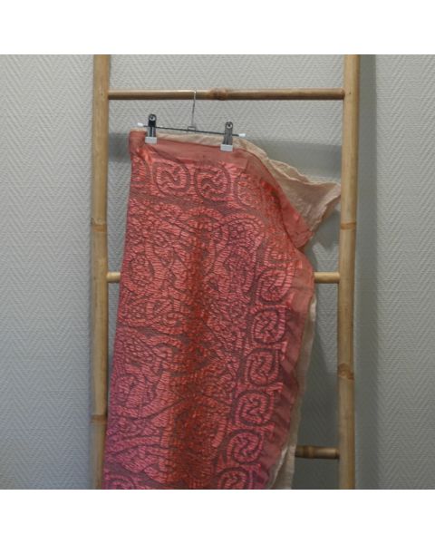 Zijde viscose sjaal met naaldvilt / zijde - viscose - wol / 80 x 90 cm