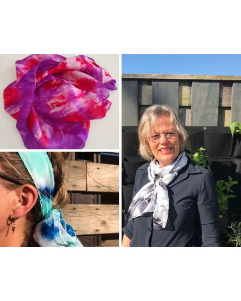 Cadeau voucher workshop Tie dye sjaal van zijde - voor twee personen