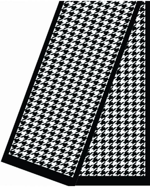 Zijde-Viscose Fluweel shawl - 180x32 Pied de Coq