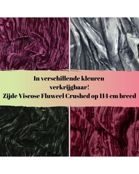 Zijde viscose fluweel crushed in diverse kleuren verkrijgbaar!