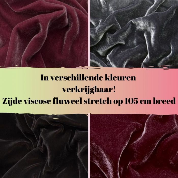 Zijde fluweel - - Kleur | Zijdewinkel.nl